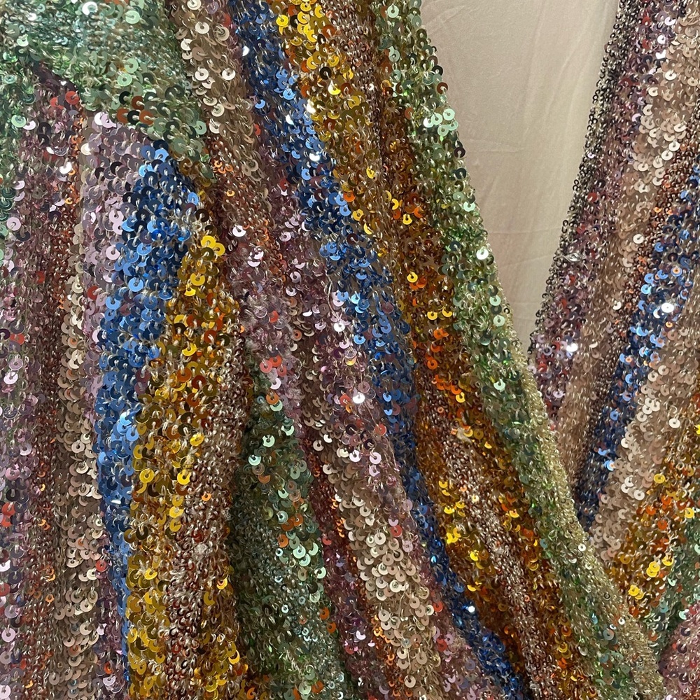Endless Rose Multicolor Sequin Stripe Romper - Picture 4 of 7